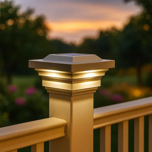 Vista 2 de Classy Caps Regal - Tapa solar para poste (bronceado, 4 x 4 pulgadas)