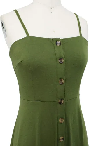 Vista 4 de Berydress - Vestidos informales, de playa y de verano para mujer, de color liso, de algodón, favorecedores, acampanados, con tirantes delgados