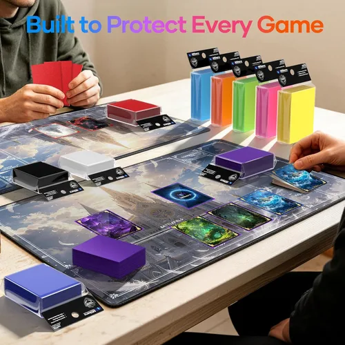Vista 7 de Mlikero 1000 fundas para tarjetas, fundas para tarjetas de béisbol para tarjetas estándar, 10 colores fundas para tarjetas intercambiables aptas