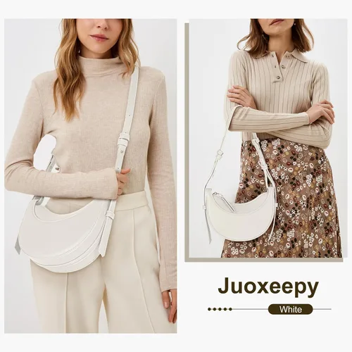 Vista 2 de Bolsa de sillín para mujer, bolso de hombro Crescent, bolso cruzado de moda, bolso Hobo