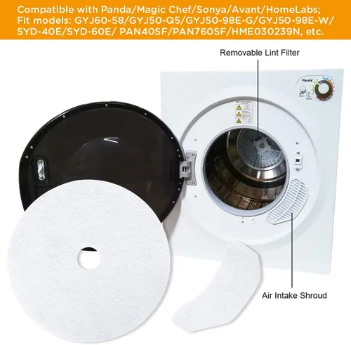 Vista 5 de 20 filtros de escape universales para secadora de tela, de alta calidad, duraderos y fáciles de limpiar, filtro de pelusa compatible con Panda Magic