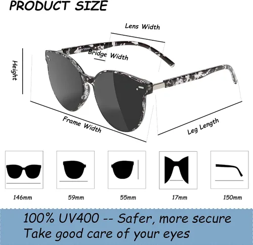 Vista 3 de Yaserra Classic Round Sunglasses Retro Vintage Shades