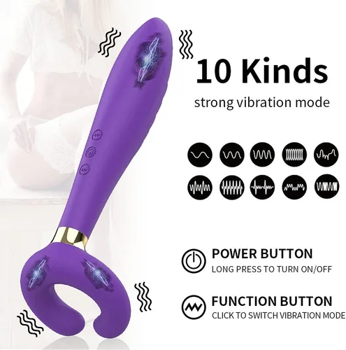 Vista 4 de Vibrador de clítoris para parejas, 3 motores, consolador multivibrador, juguete sexual de pareja, masajeador de pene, cosa sexual para mujeres