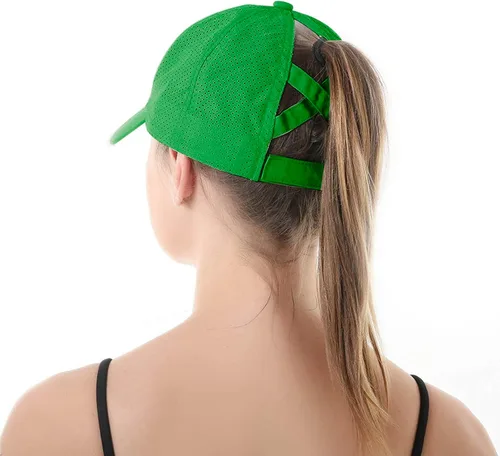 Vista 6 de Muryobao Gorra de béisbol ajustable para mujer, diseño de moño desordenado, de secado rápido