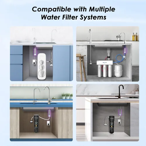 Vista 5 de Waterdrop Filtro de agua LED para sistemas bajo fregadero y de ósmosis inversa, reduce hasta el 99.9% de sustancias nocivas, sin mercurio