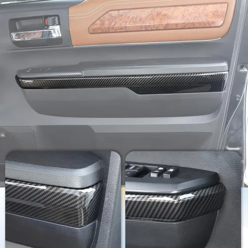 Vista 5 de Tira de decoración para panel de reposabrazos de puerta interior de coche compatible con Toyota Tundra 2014-2020 Accesorios de cubierta protectora