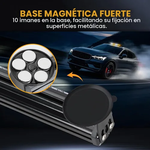 Vista 4 de Barra de luces estroboscópicas LED de emergencia inalámbrica ámbar