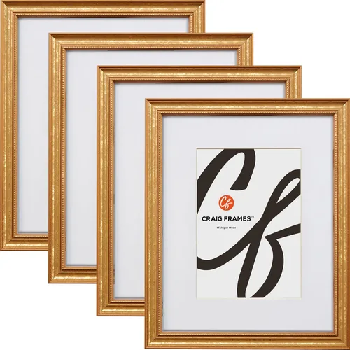 Vista 12 de Craig Frames Stratton, 5x7 Picture Frame Matted for a 4x6 Photo, Bronze, Set of 4 Bronce