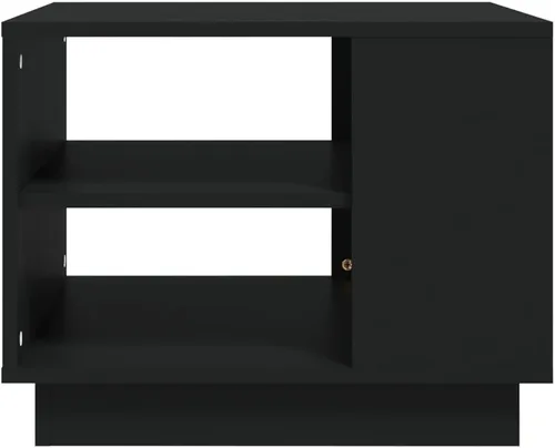 Vista 6 de Black Engineered Wood Coffee Table, 21.7" Square Modern Living Room Accent Table with Storage Shelf, Indoor Use, Easy Assembly