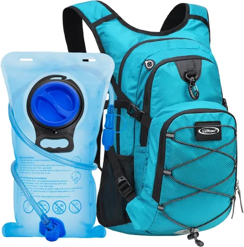 Vista 13 de Mochila de hidratación con vejiga de agua de 3 litros, mochila de hidratación aislada para correr, mochila de agua ligera para senderismo, ciclismo