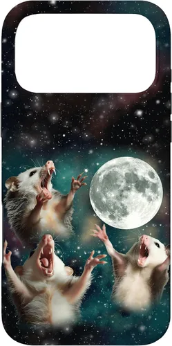 Vista 22 de Three Possum Moon 3 Opossum Funny Weird Cursed Meme Case para iPhone 17