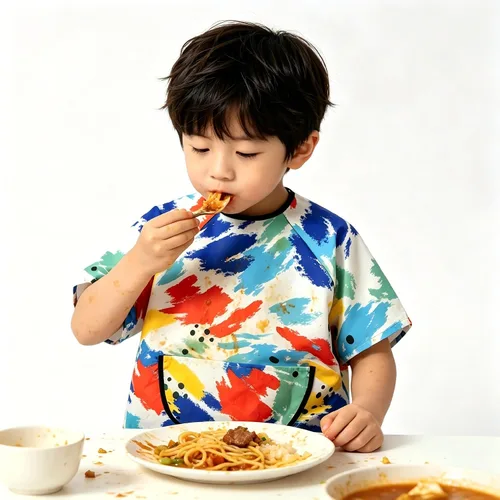 Vista 8 de Huahui Delantal de pintura infantil impermeable para niños Manga corta.