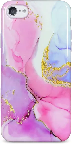 Vista 7 de J.West - Funda para iPod Touch de 7ª Generación - Funda de TPU de silicona suave con diseño de estampado de leopardo blanco brillante, translúcida