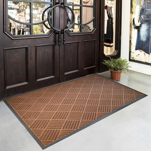Vista 17 de DM25 - Alfombrillas de goma antideslizantes para puerta delantera, alfombrillas de entrada, rascador de zapatos, tapete de bienvenida