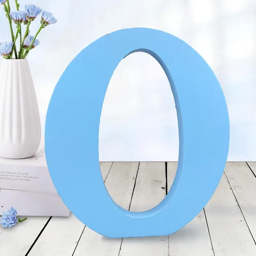 Vista 14 de AOCEAN - Letras de madera azul de 6 pulgadas, letras de madera sin terminar para decoración de pared, letras decorativas en pie, cortes de letras