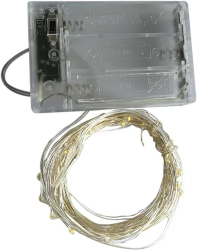 Vista 7 de bxroiu 2 x 20 LEDs cadena de luces funciona con pilas 2 programa, 6.5ft alambre de plata cadena de luces para recámara fiestas de Navidad