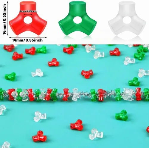 Vista 2 de UPINS 1200 cuentas de Navidad para adornos de árbol de Navidad de bastón