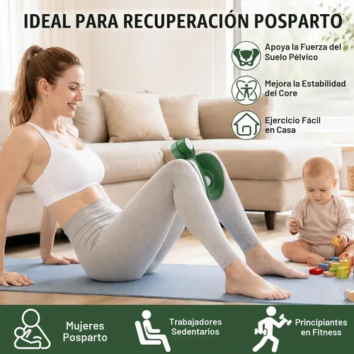 Vista 7 de Pelvic Floor Exercise Devices 35lb Resistance Kegel Thigh Trainer with Band 35 lb Verde Oscuro