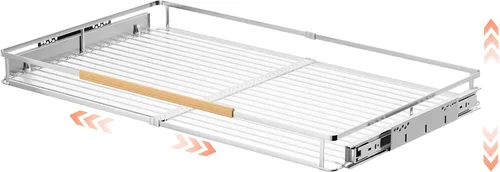 Vista 9 de Paquete de 1 organizador de gabinete extraíble expandible, cajones deslizantes para armarios de cocina, guías de cajones resistentes para el hogar