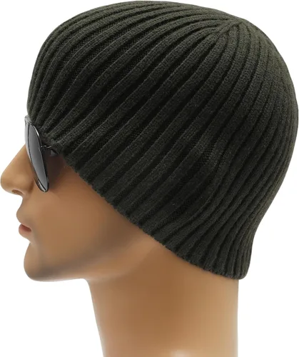Vista 3 de ZLYC Gorro de pescador de punto de invierno para hombre, gorro de calavera cálido para uso diario