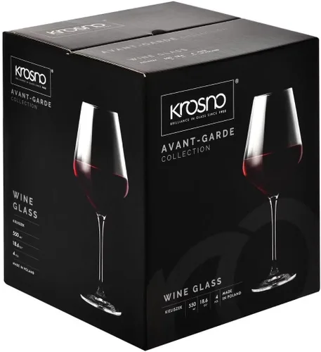 Vista 9 de Krosno - Copas de vino tinto de 4 piezas, 18.6 onzas, colección vanguardista