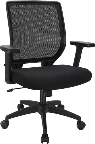 Vista 5 de Silla ergonómica de oficina, silla de escritorio de malla para el hogar con brazos ajustables, sillas de computadora con respaldo medio