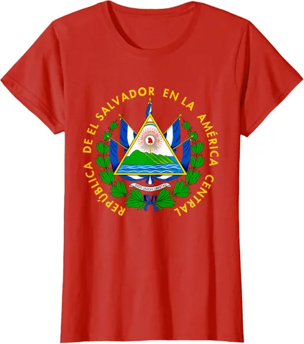 Vista 79 de Camiseta con diseño de emblema de la bandera de El Salvador