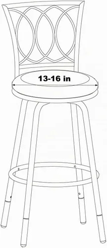 Vista 5 de Deisy Dee 4 fundas de asiento redondas para taburetes de bar, fundas elásticas para sillas redondas de 13 a 16 pulgadas (negro)