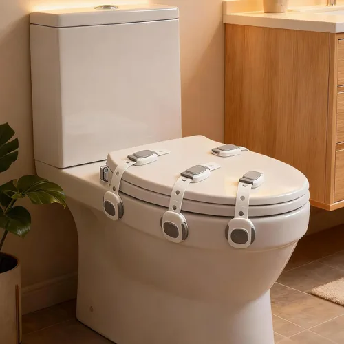 Vista 10 de Cerradura de inodoro a prueba de bebés (paquete de 2) – Cerraduras de gabinete de seguridad para niños para asiento de inodoro, cajones, nevera