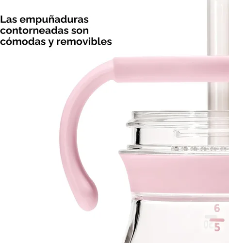 Vista 4 de OXO Tot Transitions Vaso con Pajita con Asas Extraíbles - 6 oz. - Blossom