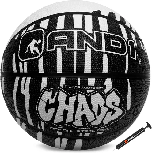 Vista 9 de AND1 Chaos Basketball: balón de goma de tamaño reglamentario oficial 7 (29.5 pulgadas), construcción de canal profundo, hecho