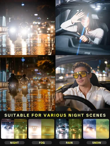 Vista 3 de SCVCN Visión nocturna Gafas de conducción antideslumbrante polarizado amarillo lente mujeres hombres gafas deporte gafas bicicleta MTB DZ-S62