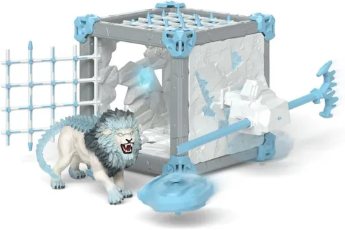 Vista 4 de Schleich Eldrador Creatures - Juego de 31 piezas de BattleCave Ice Lion – Figura de acción de monstruo de fantasía con fortaleza expandible