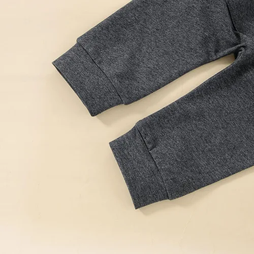 Vista 123 de Ropa de bebé niño 3 6 9 12 18 24M 3T Conjunto de pantalones con capucha patchwork sudadera con capucha pantalones de rayas traje de otoño invierno