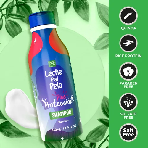 Vista 3 de Leche Pal Pelo Protection Plus - Champú hecho sin sulfatos para cabello teñido - Limpieza suave con arroz, proteína de quinua - 14.9 oz