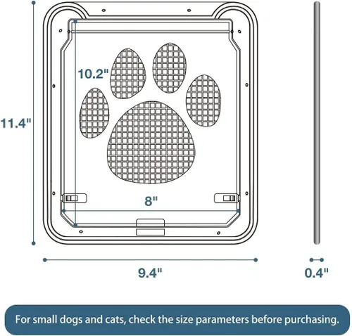 Vista 7 de LESTP - Puerta mosquitera para perros y gatos con solapa magnética para puertas correderas (pequeña), cerradura automática