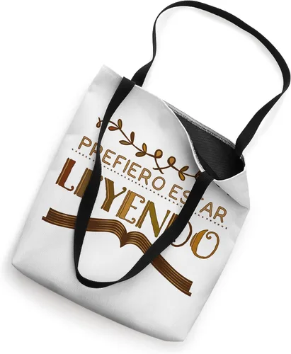 Vista 2 de Prefiero Estar Leyendo Motivational Inspirational Quote Tote Bag