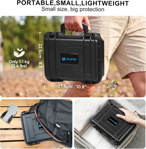 Vista 4 de Lekufee - Carcasa rígida compacta y portátil, resistente al agua, compatible con accesorios para Dron DJI Mini 2 y Mavic Mini 2.