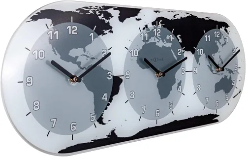Vista 2 de NEXTIME Reloj de pared Mondial, transparente, (NT8108)