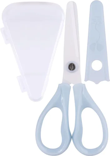 Vista 14 de Tijeras de comida para bebés, tijeras de cocina - Paquete de 2 tijeras portátiles saludables y lindas para niños con bloqueo de seguridad y estuche