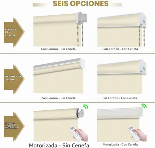 Vista 3 de Persianas de ventana enrollables con protección UV, persianas opacas personalizadas color beige, elegantes persianas enrollables, ahorro de energía