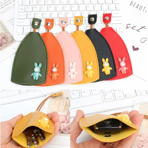 Vista 6 de RJDJ Bolso de la llave del cuero de la PU de las frutas lindas, creativo extraíble lindo caso de la llave del coche de la gran capacidad, bolso