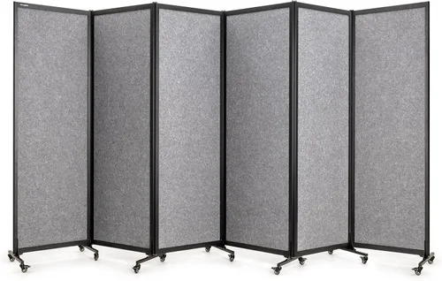 Vista 8 de Room Partition 2.0 Versión de actualización,6'L* 6'7"H,3 Panel, Beige Freestanding Rolling Dividers with Wheels,Office privacy screen Divider Wall
