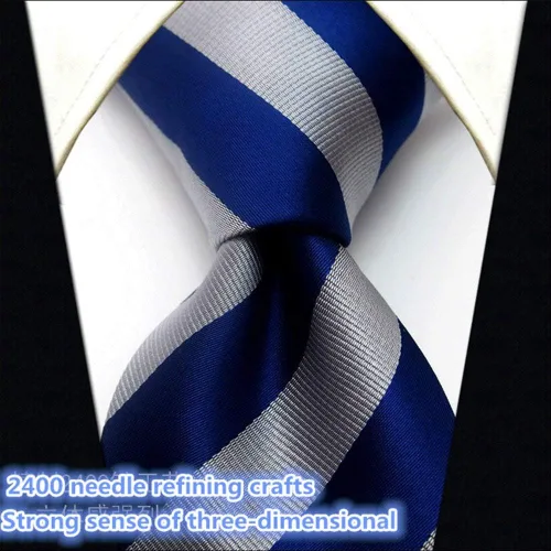 Vista 54 de Secdtie Corbata clásica de seda tejida jacquard a rayas para hombre