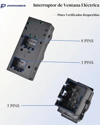 Vista 3 de Interruptor de ventana conductor y 3 pasajeros 5L1Z14529AA apto para Ford F150 Lincoln