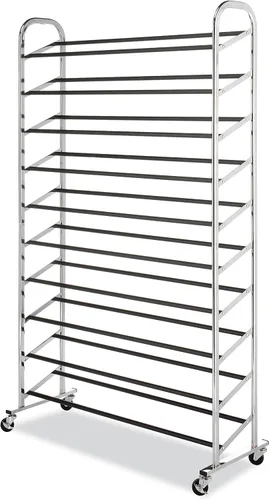 Vista 2 de Whitmor Torre de zapatos de 10 niveles, 50 pares, cromo