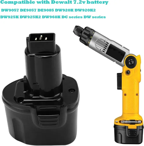 Vista 3 de CREABEST Paquete de 2 baterías de 3500 mAh 7.2 V compatibles con Dewalt