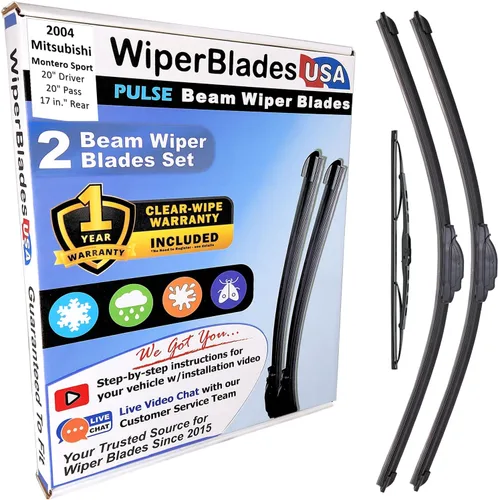 Vista 206 de WiperBladesUSA Juego de limpiaparabrisas con garantía de 1 año compatible con Mitsubishi Montero 1983 (juego de 2) de pulso