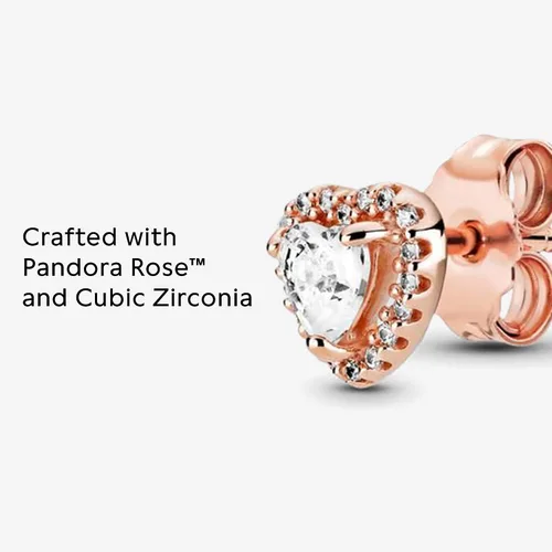 Vista 3 de PANDORA brillantes corazones elevados pendientes claros CZ -288427C01