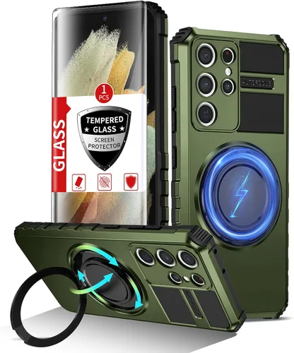 Vista 78 de Funda magnética para Samsung Galaxy Note 20 Ultra compatible con carga inalámbrica MagSafe, con 1 protector de pantalla, anillo de soporte integrado